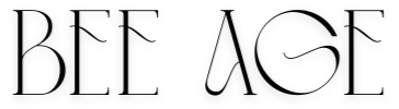 Black text 'BEE AGE' on a white background